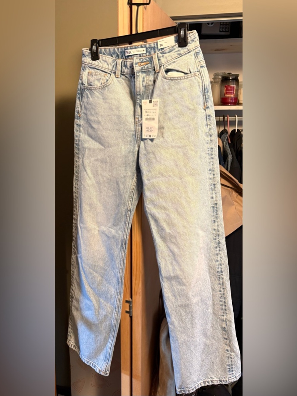 Zara unisex Pale Blue Straight Jeans